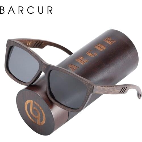 BARCUR Brown Wooden Sunglasses Polarized Sun glasses for Men Women Vintage oculos de sol lunette de soleil femme
