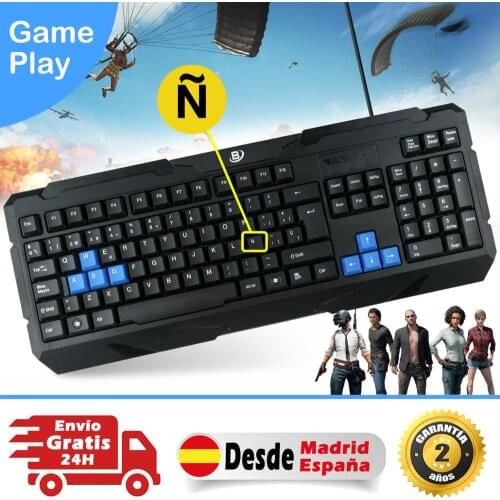 BEISK standard Spanish USB Cable keyboard with mechanical and rugged keyboards for PC, Mac, Windows, etc