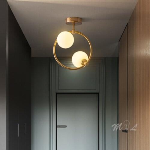 Nordic Glass Ball Ceiling+lights Modern Led Ceiling Lamp for Kitchen Bedroom Loft Ceiling Lighting Corridor Hanging Ceiling Lamp