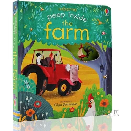 Usborne Peep Inside the farm English Educational flap Picture Books Baby Early Childhood gift For kids reading