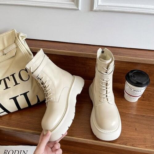 Martin boots womens summer 2021 new style British fan boots thick-soled belt buckle platform heel ankle boots X892