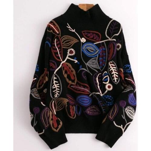 Womens Sweater Pullover Black Turtleneck Sweater Casual Top Knitted Loose Harajuku Fashion Temperament 2021 Autumn Winter New