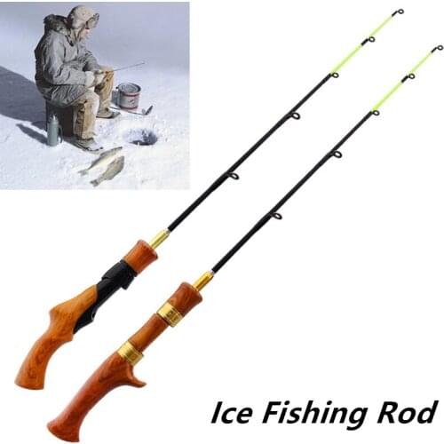 1Pc Winter Portable Carbon Ice Fishing Rod Boat 2 Section Carp Shrimp Spinning Casting Pole Tackle
