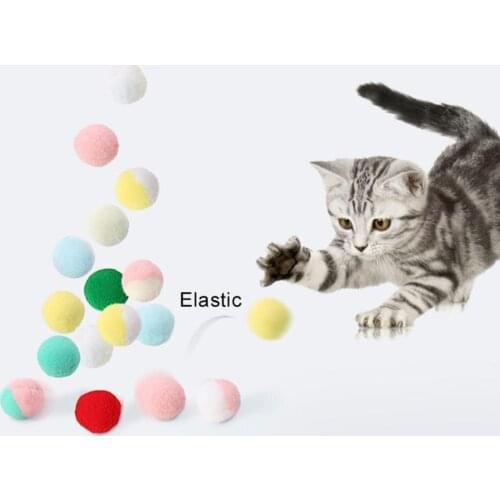 10Pcs Cute Kitten Plush Balls Scratch Bite Resistant Pet Playing Interactive Toy Spherical Color Plush Pet Bite Resistant Toy