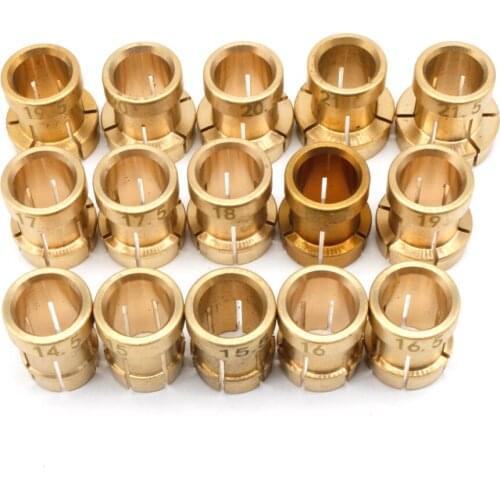 15PCS Ring Brass Collets Diameter 14.5 to 21.5mm Ring Setter Ball Clamp Accessories Tools for Jewelry