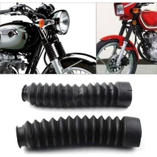 2Pcs 225MM Motorcycle Front Fork Dust Cover Boots Shock Absorber Black Rubber Universal For Harley Honda Yamaha Kawasaki Suzuki