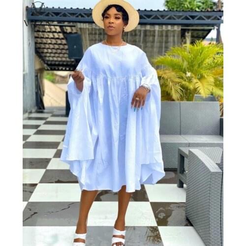 VAZN 2021 Autumn Solid Simple Free High-end Chiffon Maxi Long Loose Dress Sexy Full Sleeve Women For Evening Robe