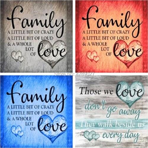 5D DIY Diamond PaintingKits,Family Love Letter,Diamond Embroidery Pattern Full Square Round Cross Sstitch Kits Mosaic Home Decor