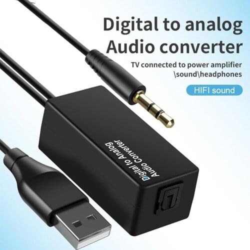 D15 Audio Converter DAC Digital To Coaxial Analog USB Decoder Adapter 3.5mm Jack Optical Fiber Converter For PS4 HDTV DVD