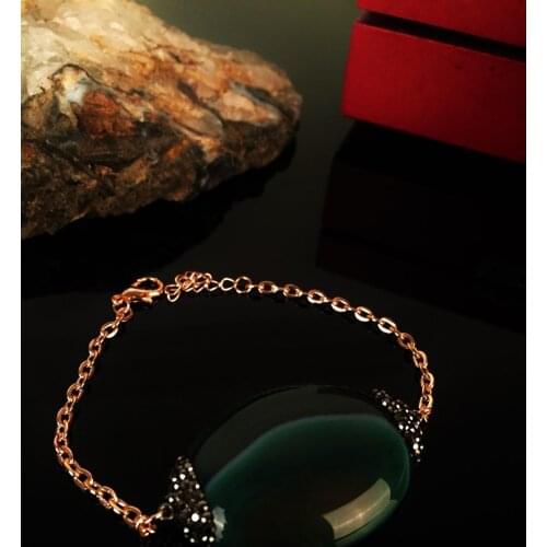 Dr Stone Natural Stone Women 'S Agate Stone Rose Gold plated Bangle KRB170