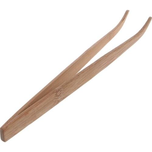 H55E Angled Reptile Feeding Tongs Tweezers 28cm Bamboo Eco-Friendly Feeding Tool New