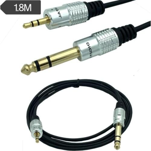LBSC 1.8m Adapter Cable M/M 3.5mm Mini Jack Male to 6.35mm 1/4" Plug Male TRS Stereo Audio Cord