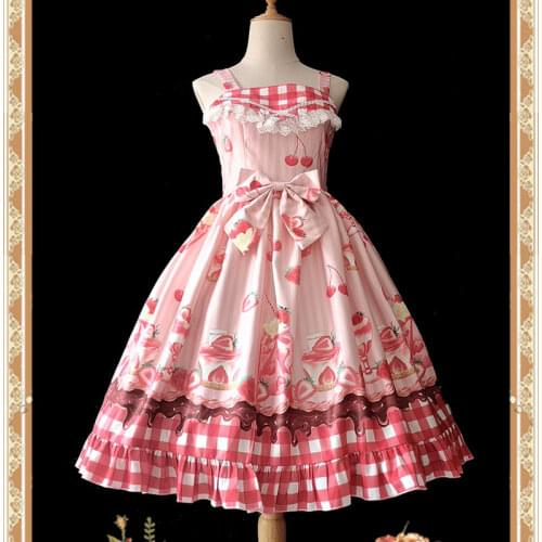 Strawberry & Ice Cream ~ Sweet Printed Lolita JSK Dress by Infanta