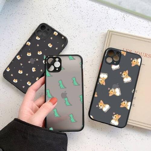 Corgi dinosaur cute animal Phone Cases matte transparent For iphone 7 8 11 12 plus mini x xs xr pro max cover