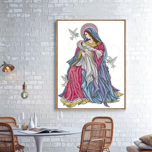 Our Lady and Our Son Cross Stitch Kit Hand Embroidered DMC Eco Cotton Thread 14ct 11ct Print Embroidery Decorative Painting