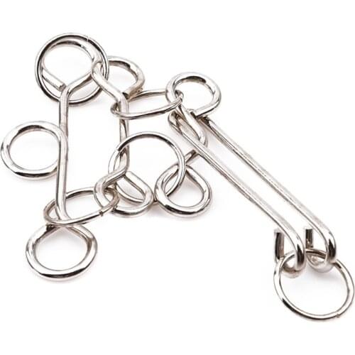 Metal Wire Puzzle Set Brain Teaser IQ Test Game Unlock Interlock Game Fidget Toy Kids Adults Challenge Gift