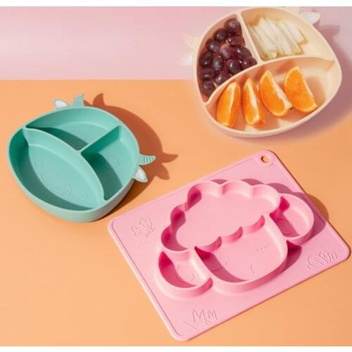 Silicone Baby Plate Set Antislip Saucer Suction Toddler Dishes Children Tableware for Kids-Led Weaning 9 Months