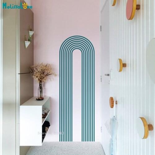 Big Outline Arch Wall Decal Simple Line Stripes Geometric Self-adhesive Novel Shape Stiacker Vinyl YT5801