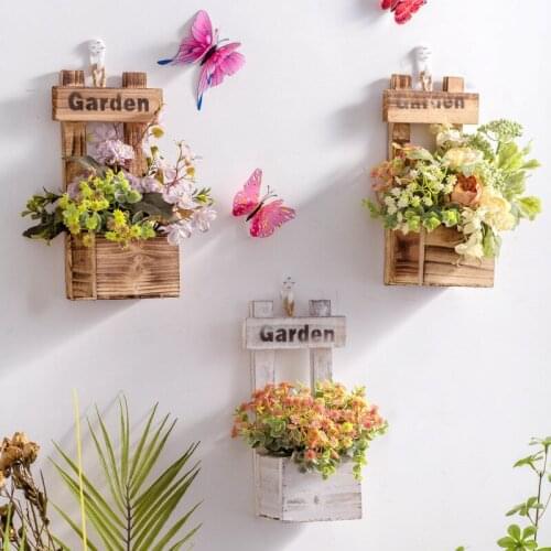 Rustic Wall Decoration Pendant Living Room Bedroom Wall Shade Without Punching Artificial Flower Artificial Flower Wall Hanging