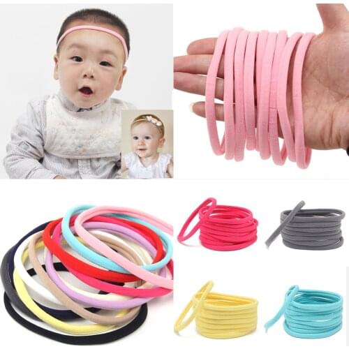 10pcs/set Baby Girl Boy Spandex Nylon Headband Skinny Very Stretchy Non-Marking Headwear for Children Nylon Elastic Head band