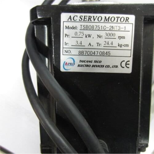 Original TECO 750W cnc servo motor TSB08751C-2NT3-1