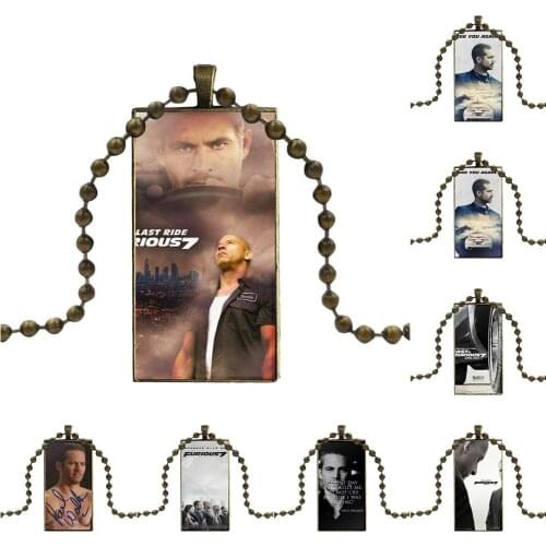 Glass Pendant Galaxy Pendant Necklace Women Bronze Plated Necklaces Jewelry For Women Men Party Fast And Furious 7 Paul Walker