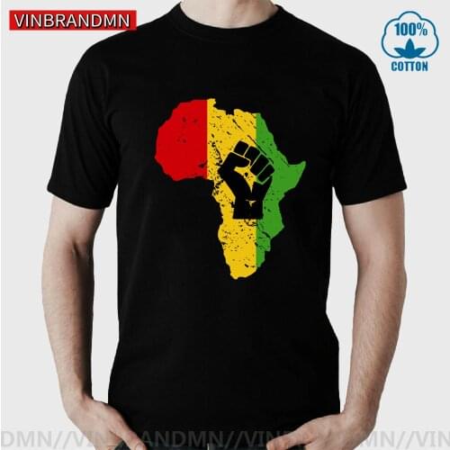 Distressed Vintage Rastafari Tops Africa Power Fist T shirt men Rasta Reggae Music Logo T-shirt African Flag Map tshirt camiseta