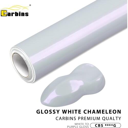 2021 New Arrival Fashion Chameleon Color Change Roll Vinyl Film Size 1.52*18m PVC Purple To White Wrap Car