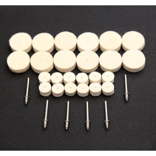 2Pcs Grinding Polishing Tool Accessories 3.2mm Handle Buffing Grinding Wheel Wool Felt Pad+Rotary Mandrels