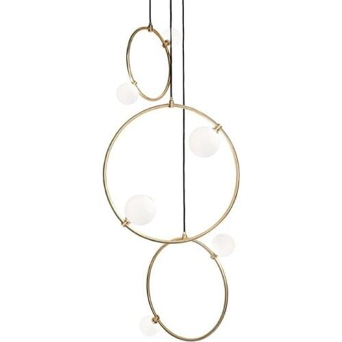 Art Deco Ring Glass Pendant Lights Living Room Bedroom Staircase Luxury Duplex Kitchen Hanging Lamps Nordic Post Modern Lighting