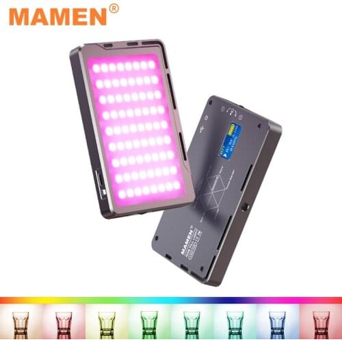 MAMEN 72R RGB 1000K-9000K Photographic Lighting Rechargeable 4000 mAh With 72 LEDs For Studio Youtube Selfie Video Fill Light