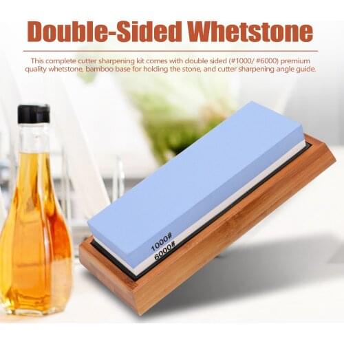 Knife Sharpening Whetstone Sharpener Set With Fixed Angle Grinding System Water Stone for All Blades Non Slip Base