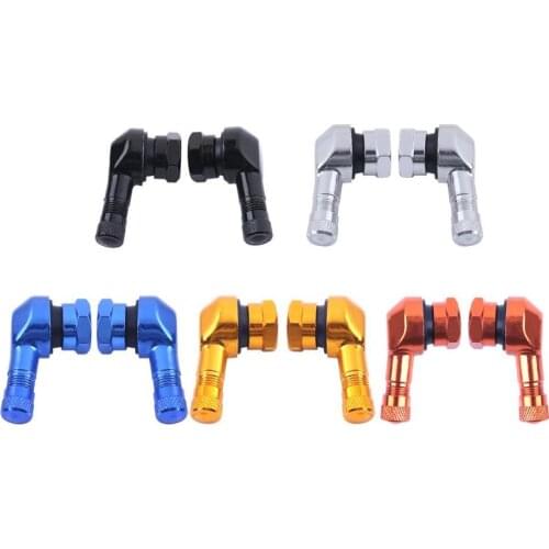 VODOOL 2pcs CNC Aluminum Motorcycle 11.3mm Rim Tire Tyre Valve Stems 90 Degree Car Styling High Quality