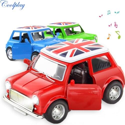1 Pcs 1:36 Alloy Car Pull Back Diecast Model Toy with Sound light Car Vehicle Toys for Boys Children Birthday Xmas Gift 3 Colors