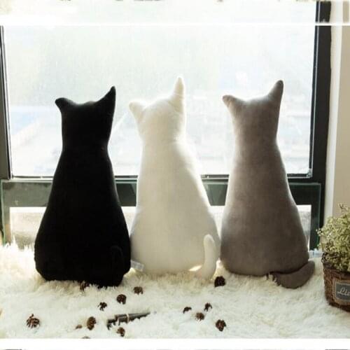 1PC 45CM Back Cat Pillow Kitten Doll Sofa Pillow Cushion Cute Plush Animal Cartoon Children Toy Doll Plush Toy Birthday Gift