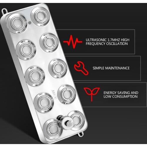 10 Head Ultrasonic Humidifier Board Fog Machine Industrial Atomizer Fogger Atomization Pool Landscape Ultrasonic Mist Maker