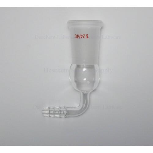 24/40,Glass Adapter Socket To Rubber Tube,Right Angle Connection,Hose Inlet