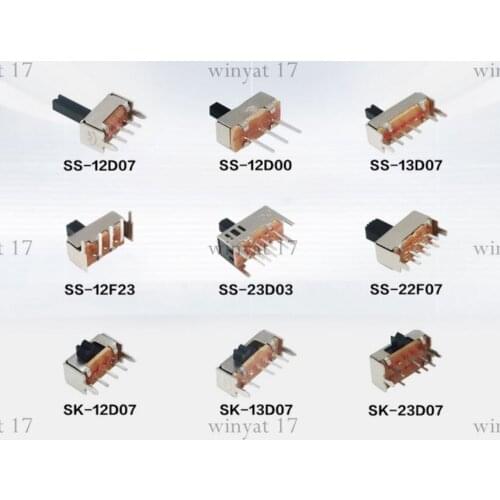 40pcs SS-12D SK-12D Toggle Switch 2/3-gear sliding gear single double row straight plug vertical small Micro wave switch