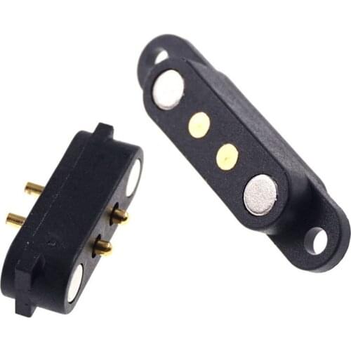 5 Pair Spring-Loaded Magnetic Pogo Pin Connector 2 Pin Pitch 2.8 MM Through Hole Male Female 2A 36V DC Power Charge Probe