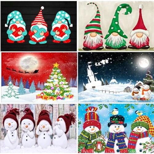 5D Diamond Painting Christmas Puppet People Diamond Mosaic Embroidery Snowman Lucky Deer Cross Stitch Christmas Home Decoration