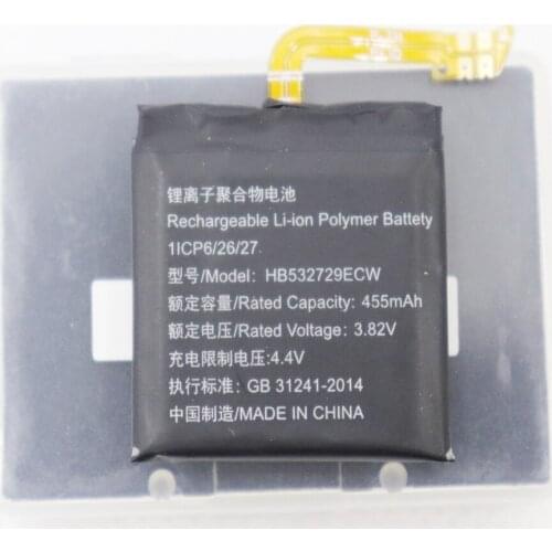5pcs/lot HB532729ECW 455mAh 46MM Battery For Huawei Watch GT2 GT 2 smartwatch