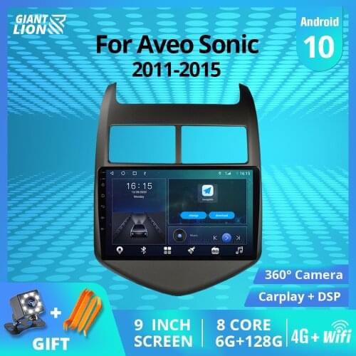 2DIN Android 10 Car Radio For Aveo Sonic 2011-2015 GPS NavigationStereo ReceiverDSP Car Video Auto Radio Stereo NO 2DIN DVD IGO