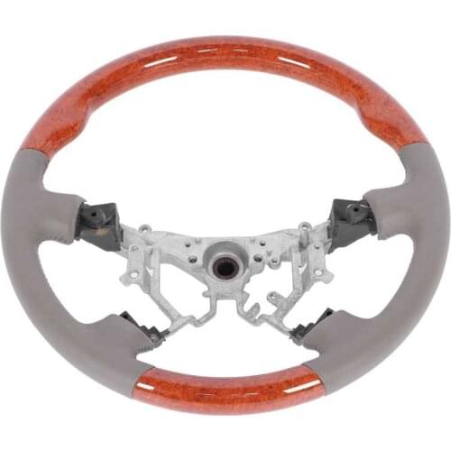 Car accessories Car Horns 15.6in Upgrade Steering Wheel Gray Leather Wood Grain Fit for Camry/Landcruiser/Prado/Hilux wheel