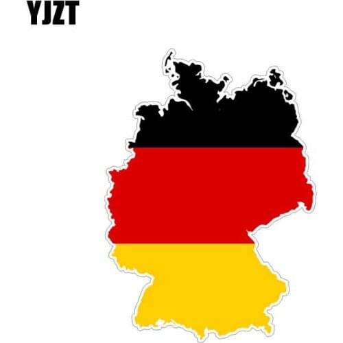 YJZT 10.3CM*14.5CM Car Accessories Germany Creative Stickers Map Flag PVC Decal 6-0604