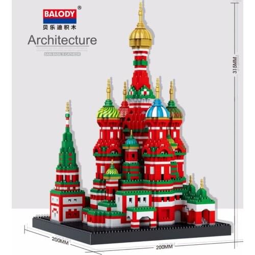 Balody Mini Blocks Building World Architecture Saint Basils Cathedral brinquedos Plastic Bricks Kids toys for kids Gifts 16066