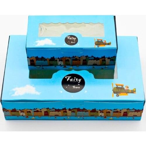 50PCS Paper Gift Box Wedding Candy Fairy Town Gift Box With Window Cake Cookie Candy Boxes And Gift Bags Toy Kids Birthday Party