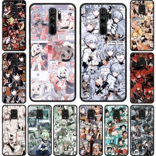 Genshin Impact Game Phone Case for Xiaomi Redmi Note 9S 8 Pro 9 8T 7 9C 9A 7A 8A K30 6A 9T Soft Bumper Black Shell Cover