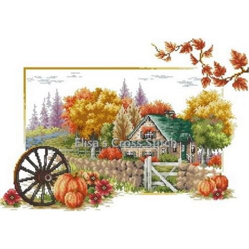 SJ023C Stich Cross Stitch Kits Craft Packages Cotton Seasons Painting Counted China DIY Needlework Embroidery Cross-Stitching