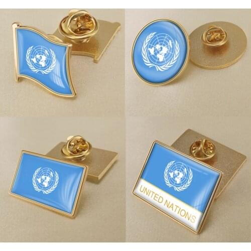 Coat of Arms of United Nations UN Flag National Emblem Brooch Badges Lapel Pins