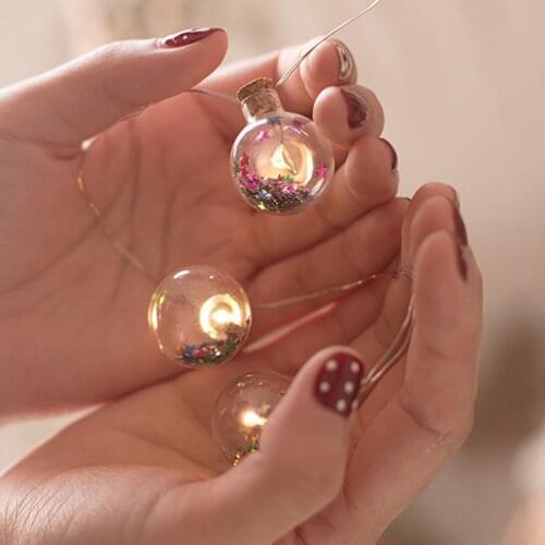 15Led Fairy Colorful Glass Bottle Ball Battery Operated String Lights 2M LED Decoration For Christmas Garland New Year gerlyanda